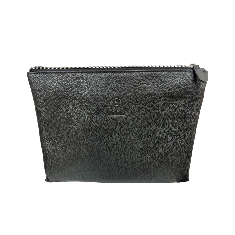 【Bruboses 巴伯思】BRB-C004 時尚 質感 個性 荔枝壓紋 手拿包 真牛皮 掛手帶 附防塵袋