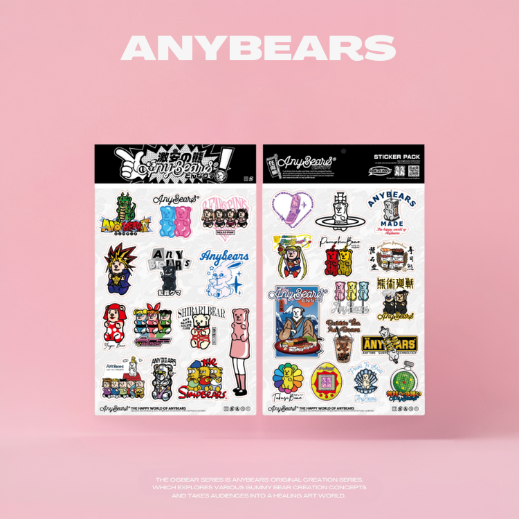 ANYBEARS®Shaped Coaster貼紙 Classic A5 Waterproof Sticker Set