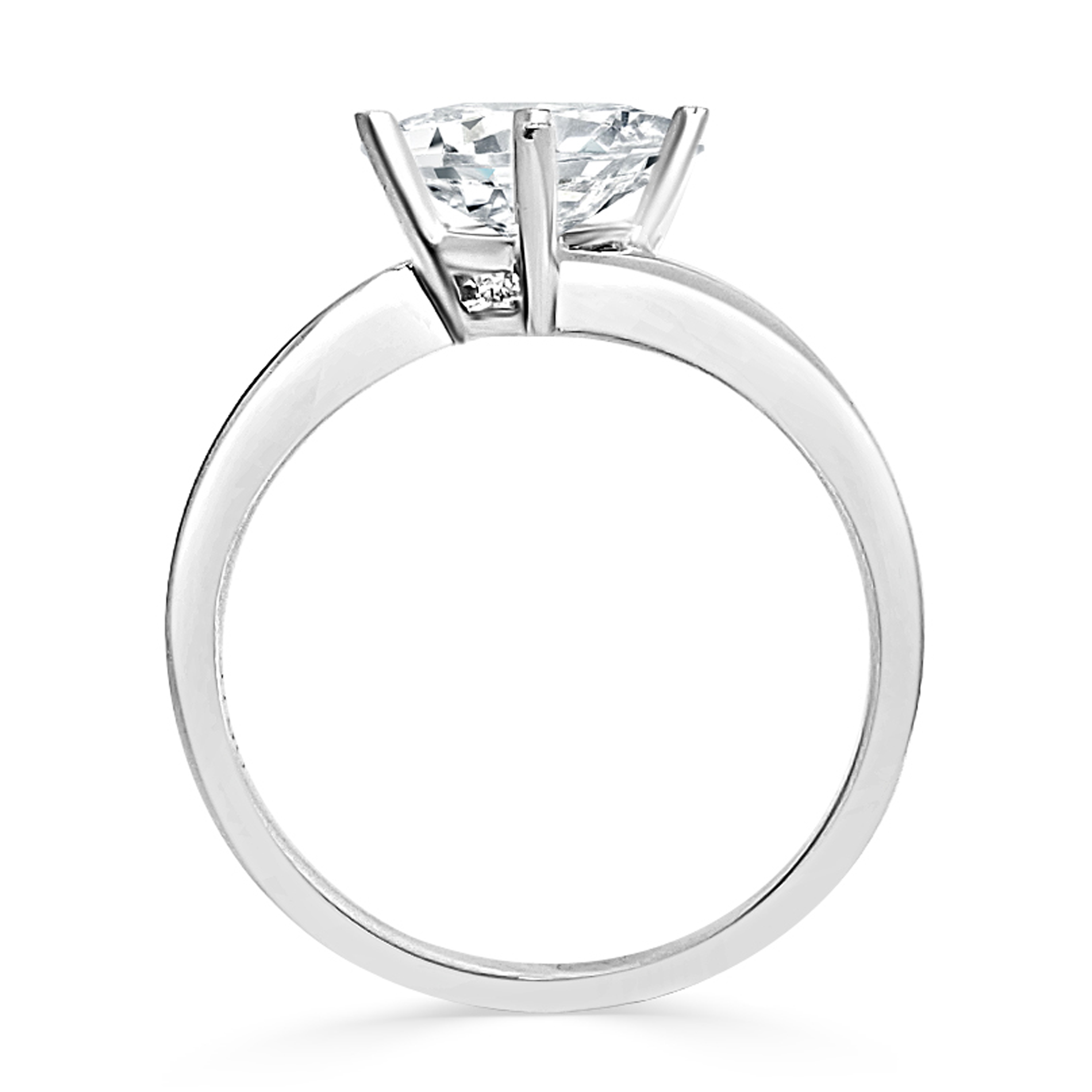 18K白金四爪扭臀戒指托 (RS03H4027)