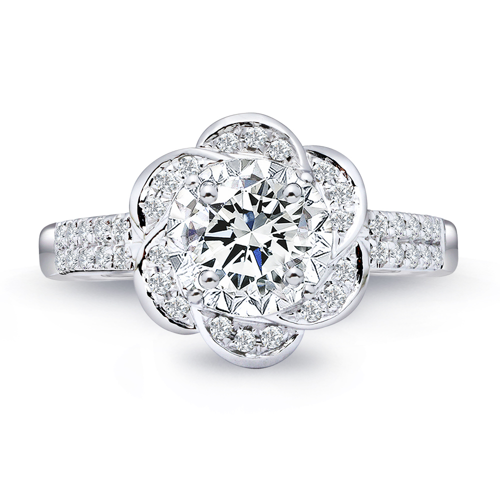 50分18K金花采鑽石戒指