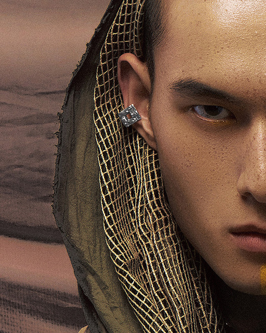 RECOVERY 巨石堆砌耳環 (925純銀｜一對販售)