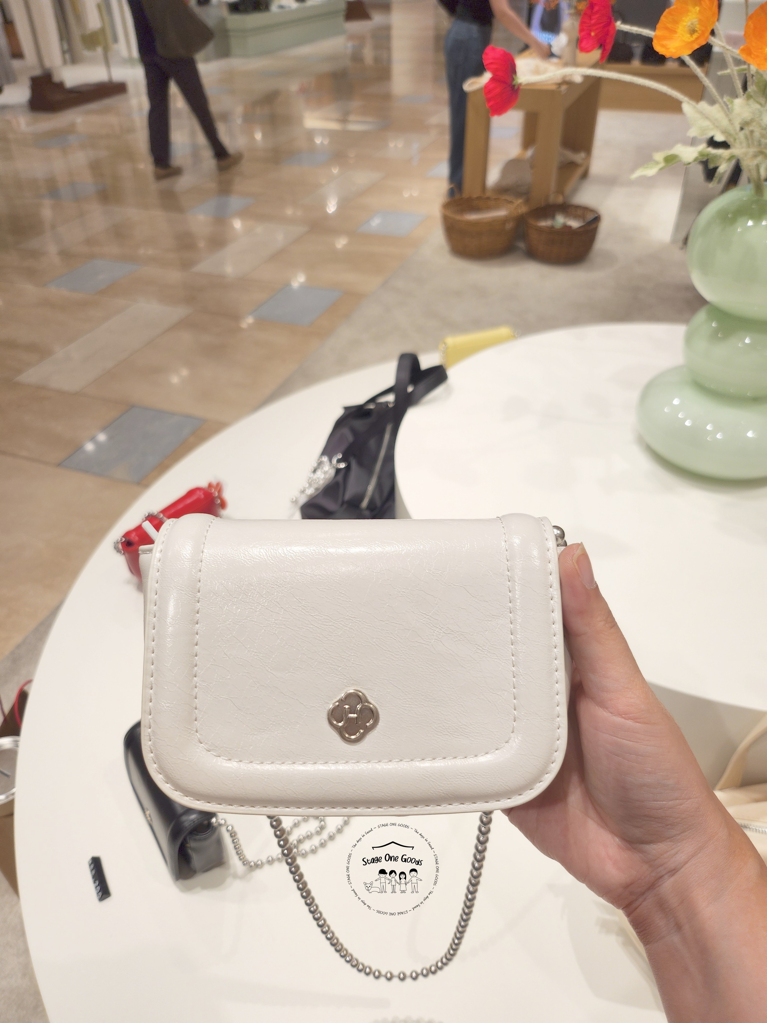 MUSINSA | HEEARI Poppy Chain Mini Bag_Silver