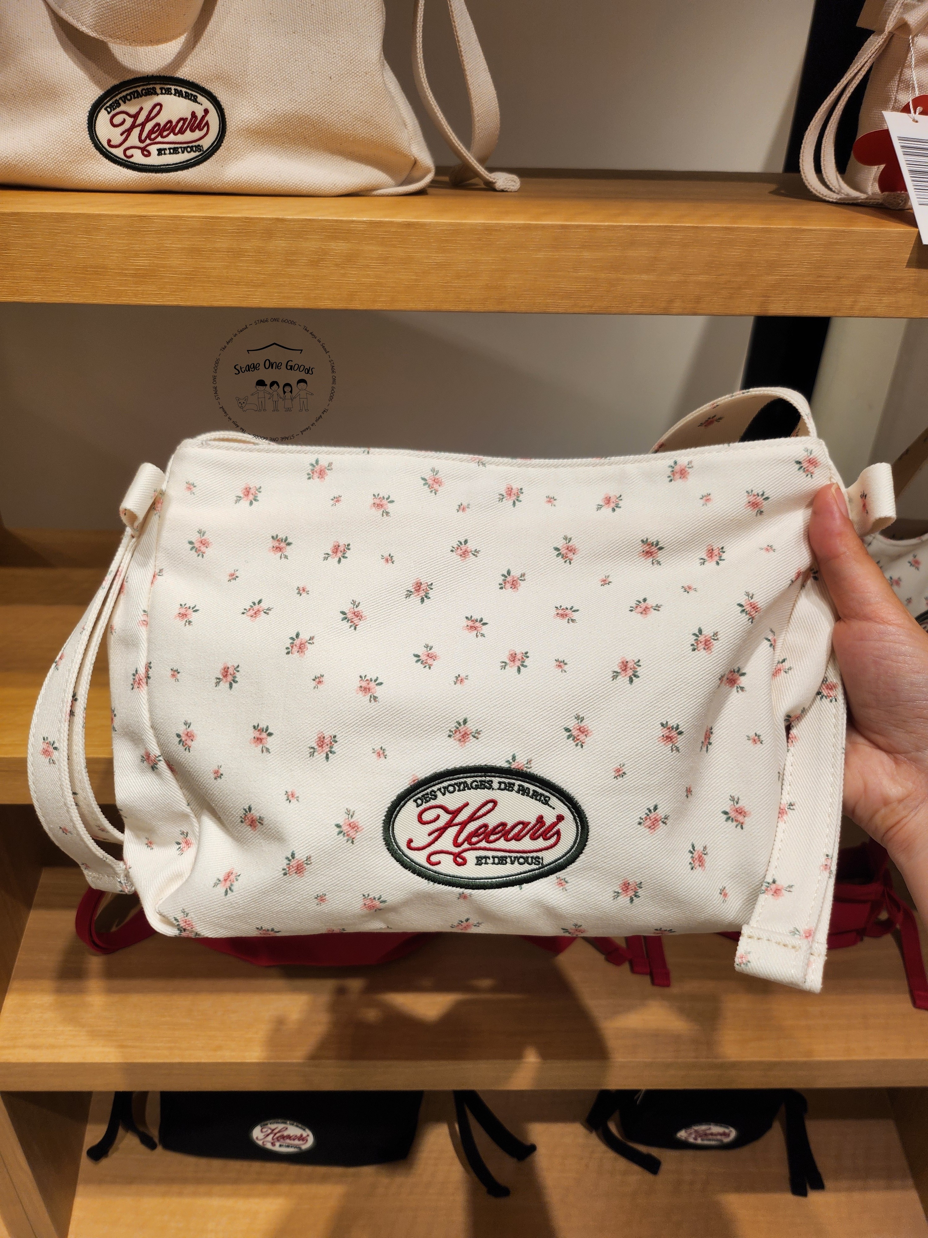 ★HEEARI★ [3rd Reorder] Lily Ribbon Tote Bag_Red Lily Ribbon Mini Tote Bag_Red - HEEARI 히어리