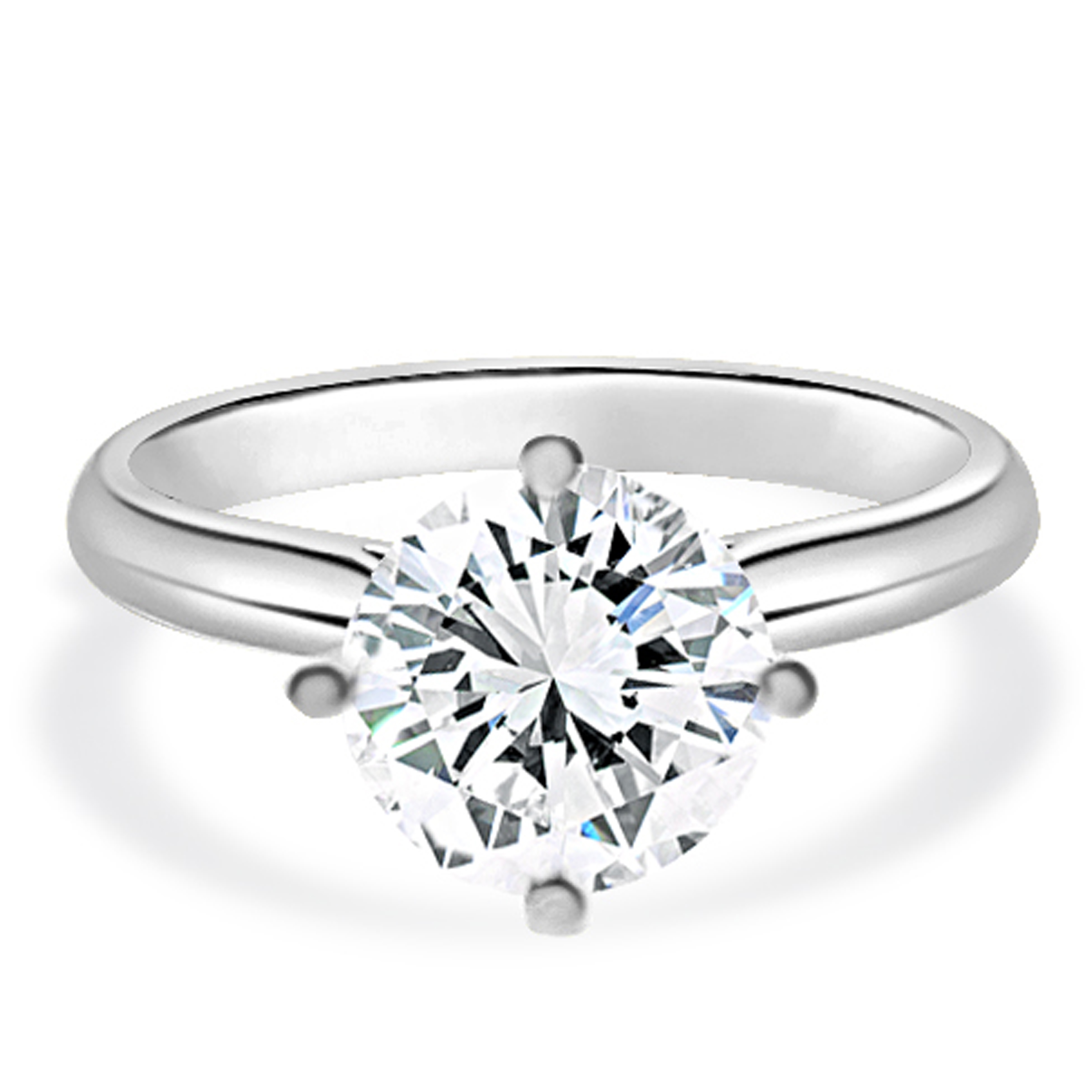 18K白金四爪十字直臂戒指托 (RS02H4012)