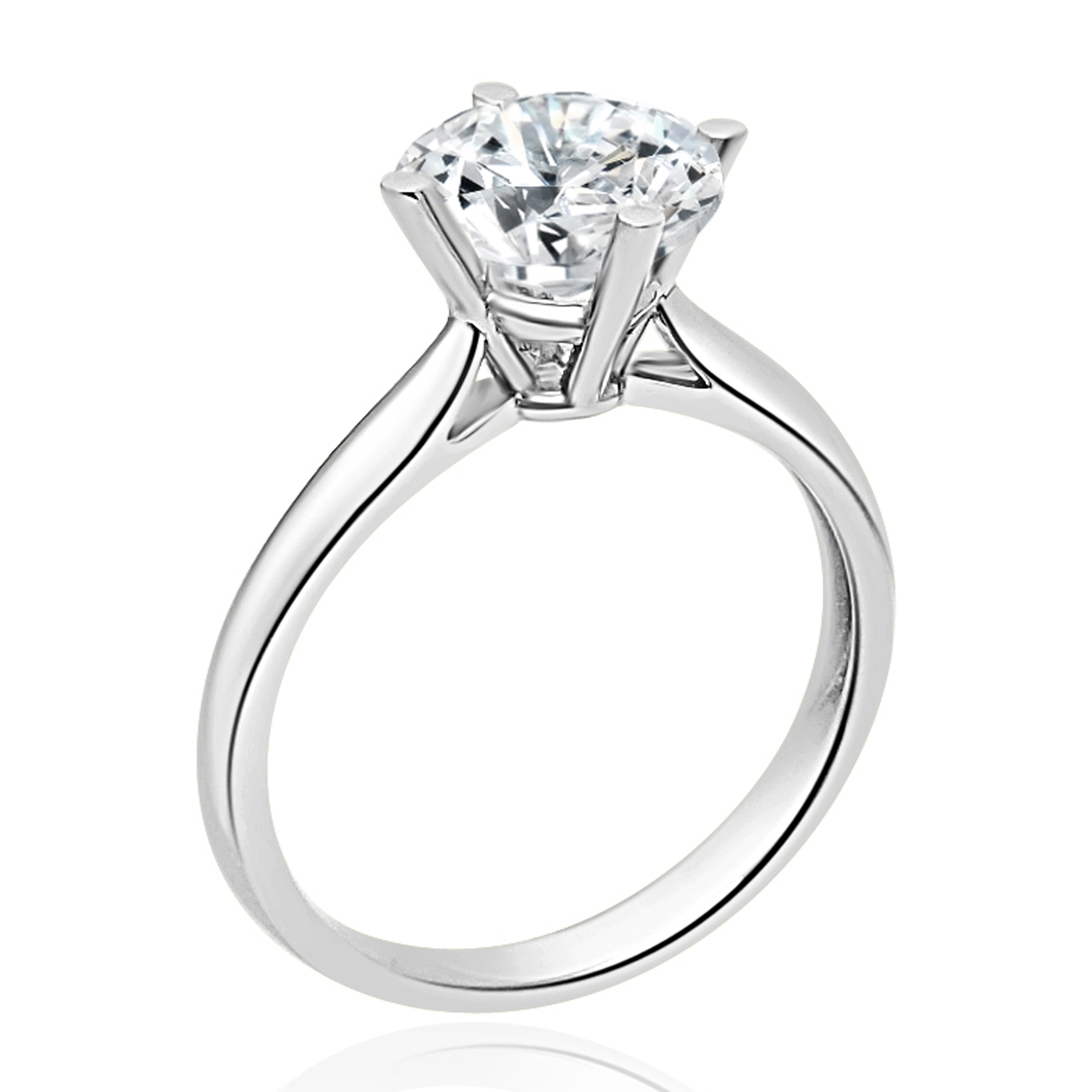 18K白金四爪十字直臂戒指托 (RS02H4012)