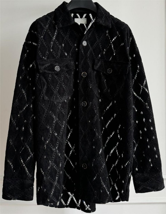 麂皮絨面革十字襯衫