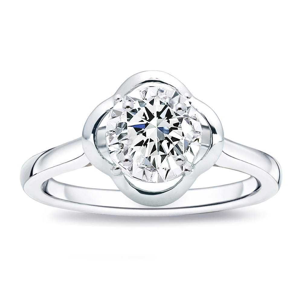 50分18K金簡約曲線鑽石戒指