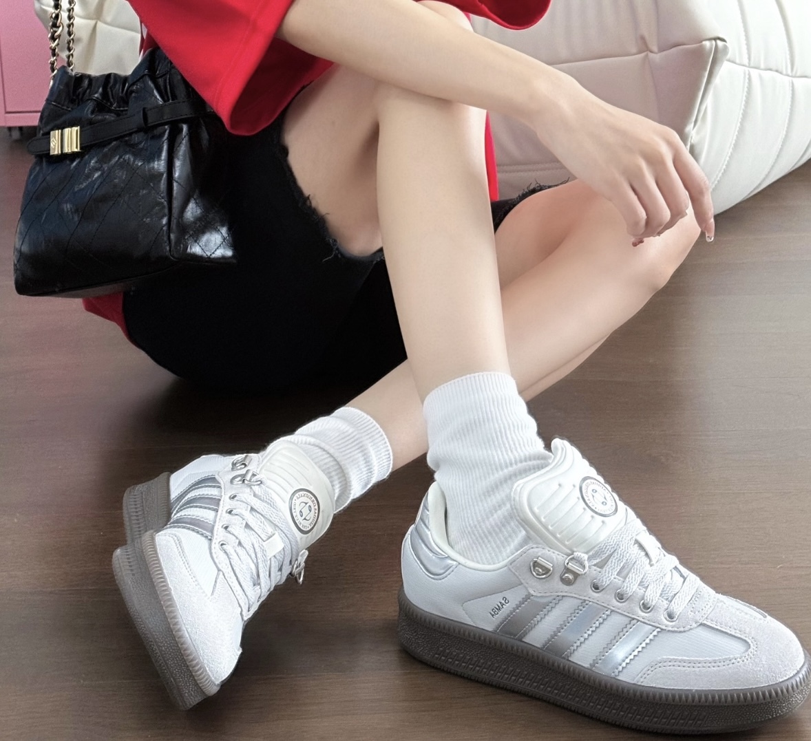 Adidas Samba XLG Blue Trio 液態銀 灰銀 焦糖底 厚底 增高 JP5667/預購