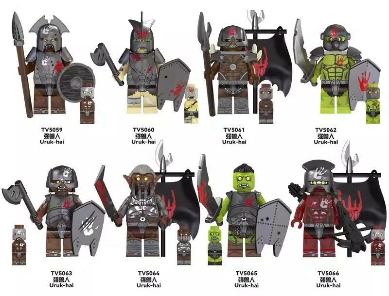 8PCS\Lot Lord of the Rings Uruk Hai Minifigures Fit Lego TV6408