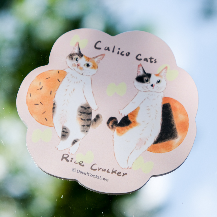 補補貓‧大衛煮愛｜防水貼紙L｜仙貝雙椒