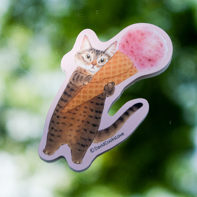 補補貓‧大衛煮愛｜防水貼紙L｜烏梅甜筒