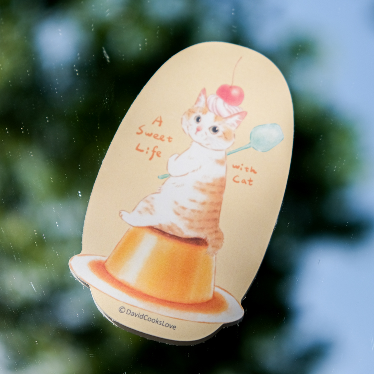 補補貓‧大衛煮愛｜防水貼紙L｜胖丁布丁