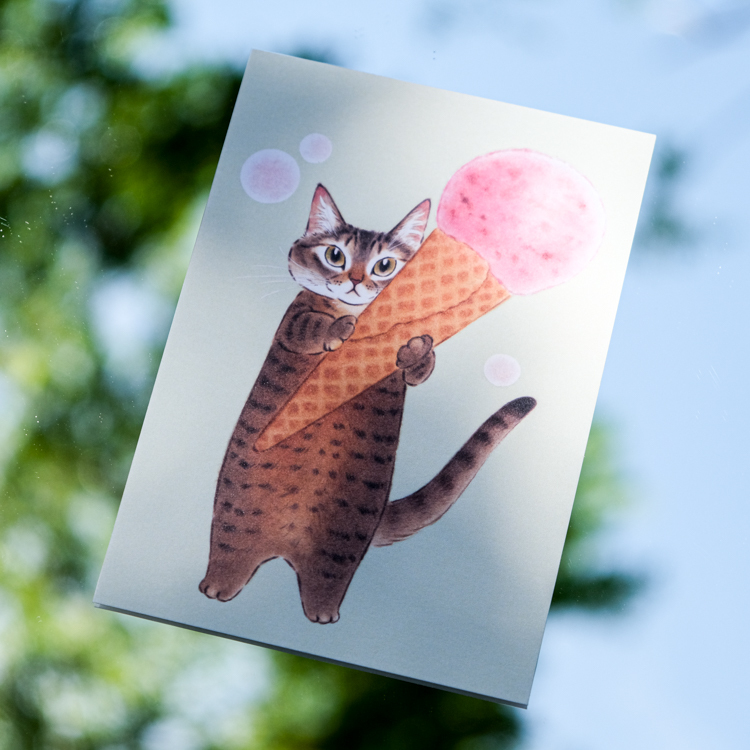 補補貓‧大衛煮愛｜明信片｜烏梅甜筒