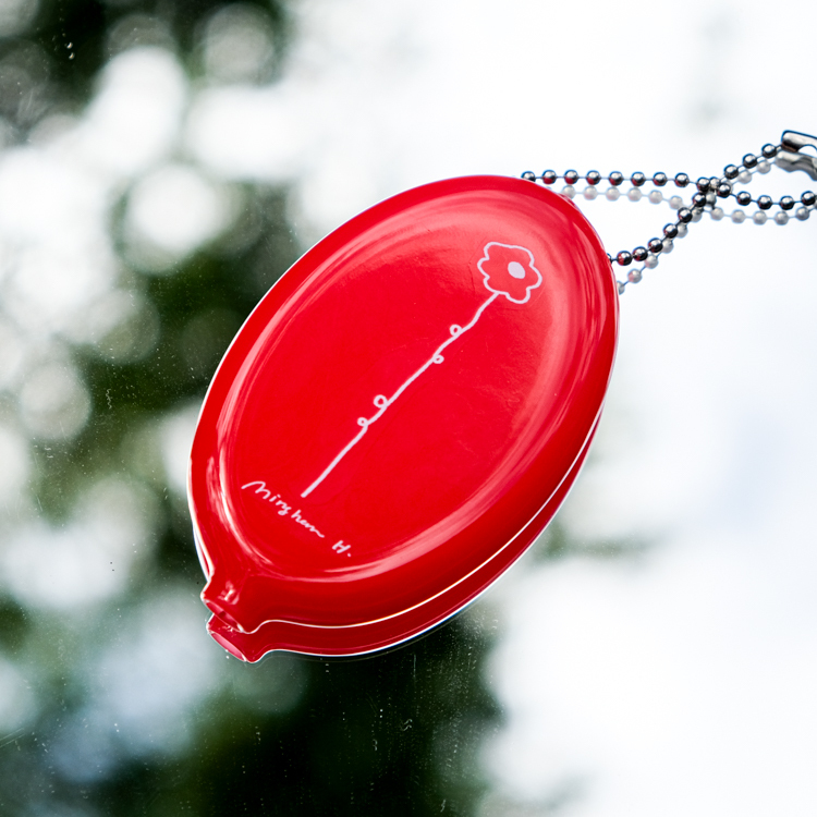 miii｜軟膠零錢包｜紅花