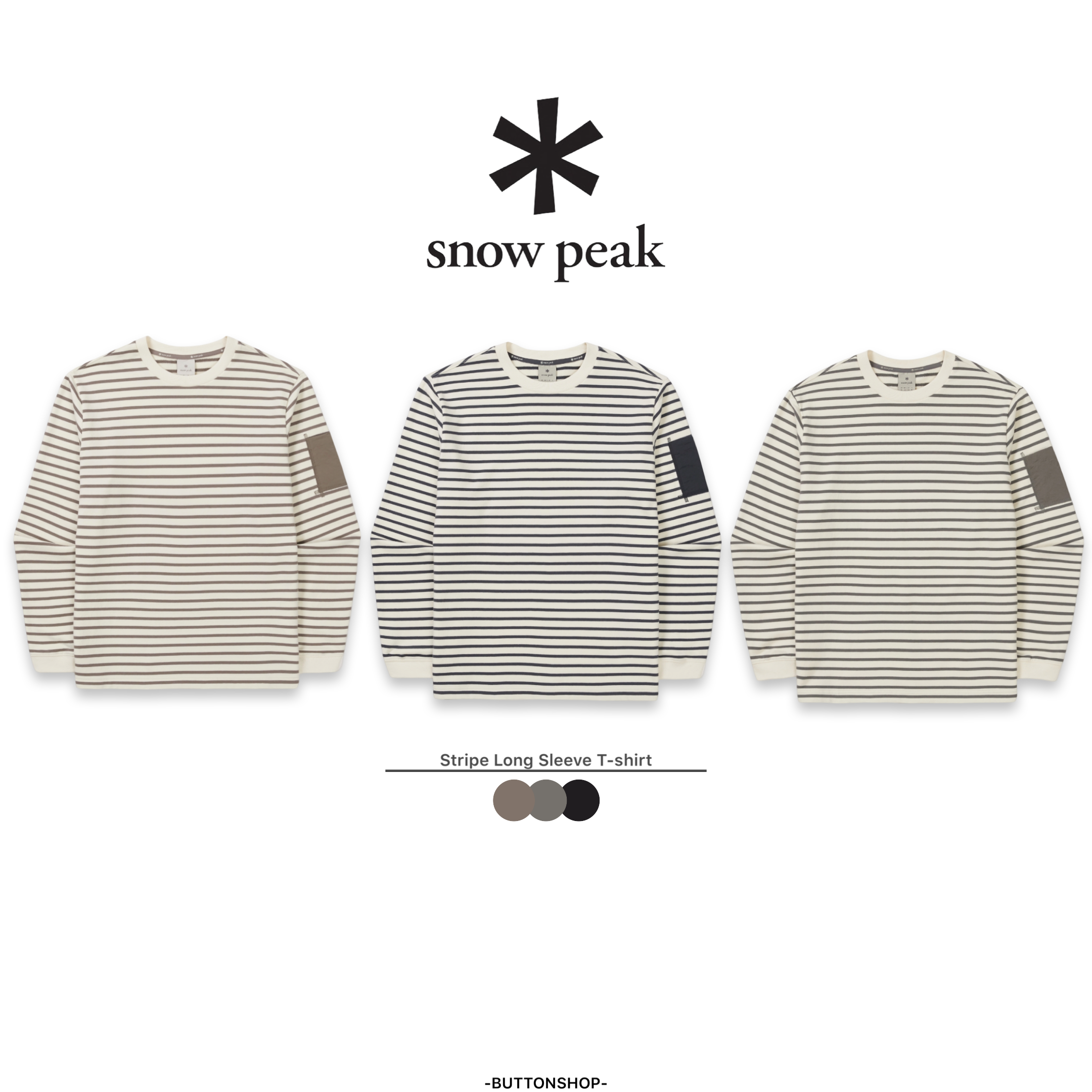【現貨零碼折扣】snow peak Stripe Long Sleeve T-shirt 條紋薄長袖 S24FMFTL12