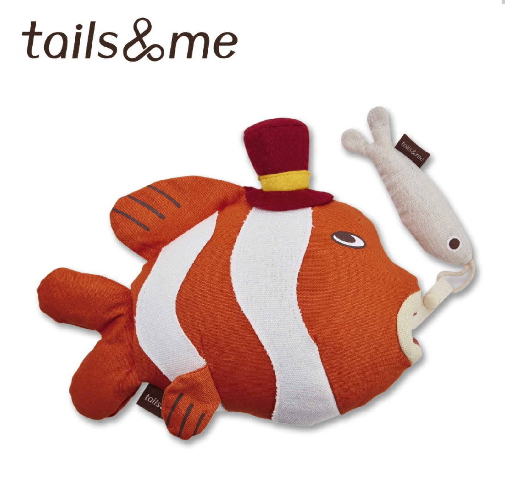 【tails&me 尾巴與我】寵物玩具 海洋動物系列｜啃咬抱抱組 小丑魚奧利