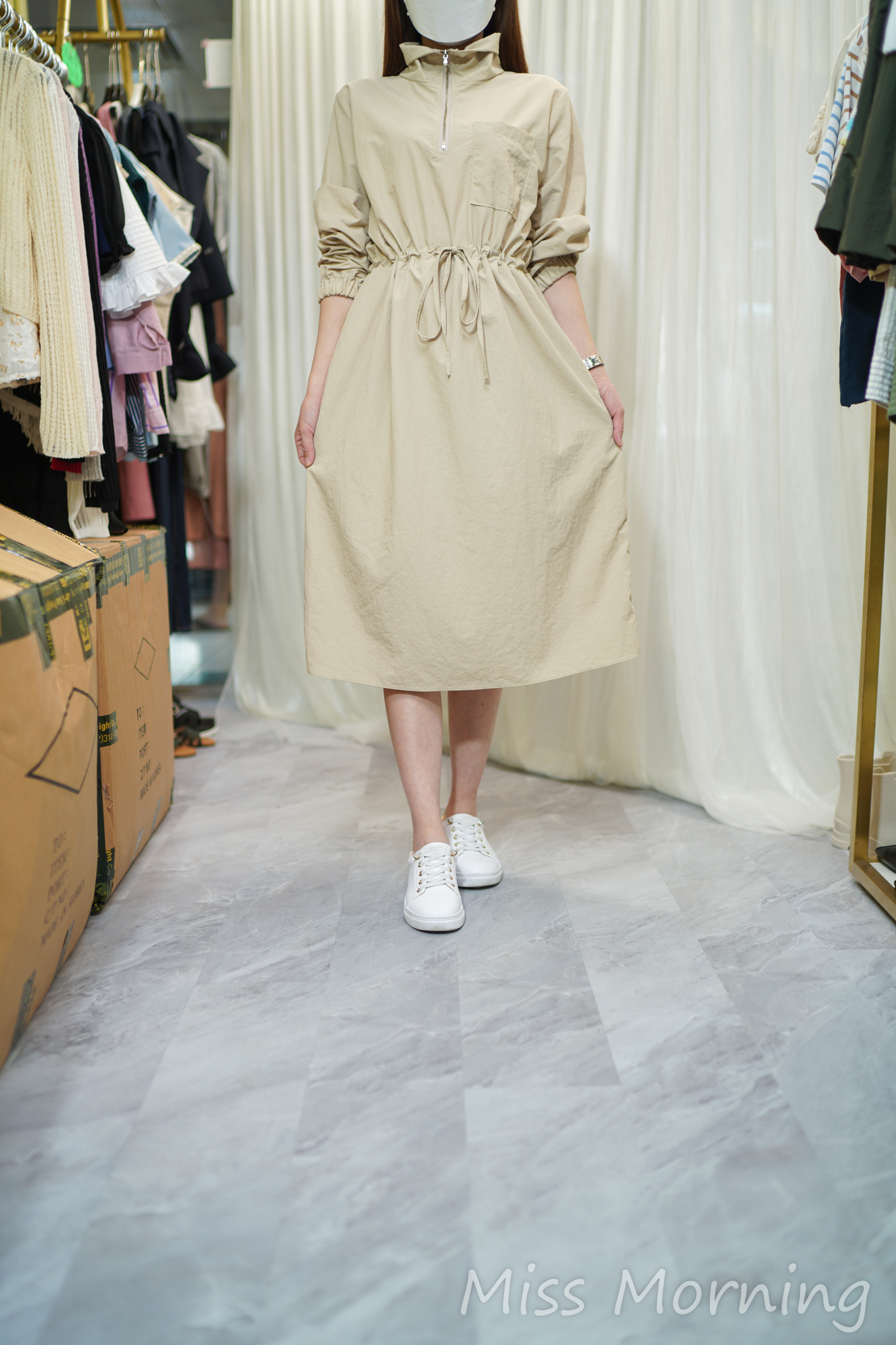 風衣面料連身裙(14070)(一口價)