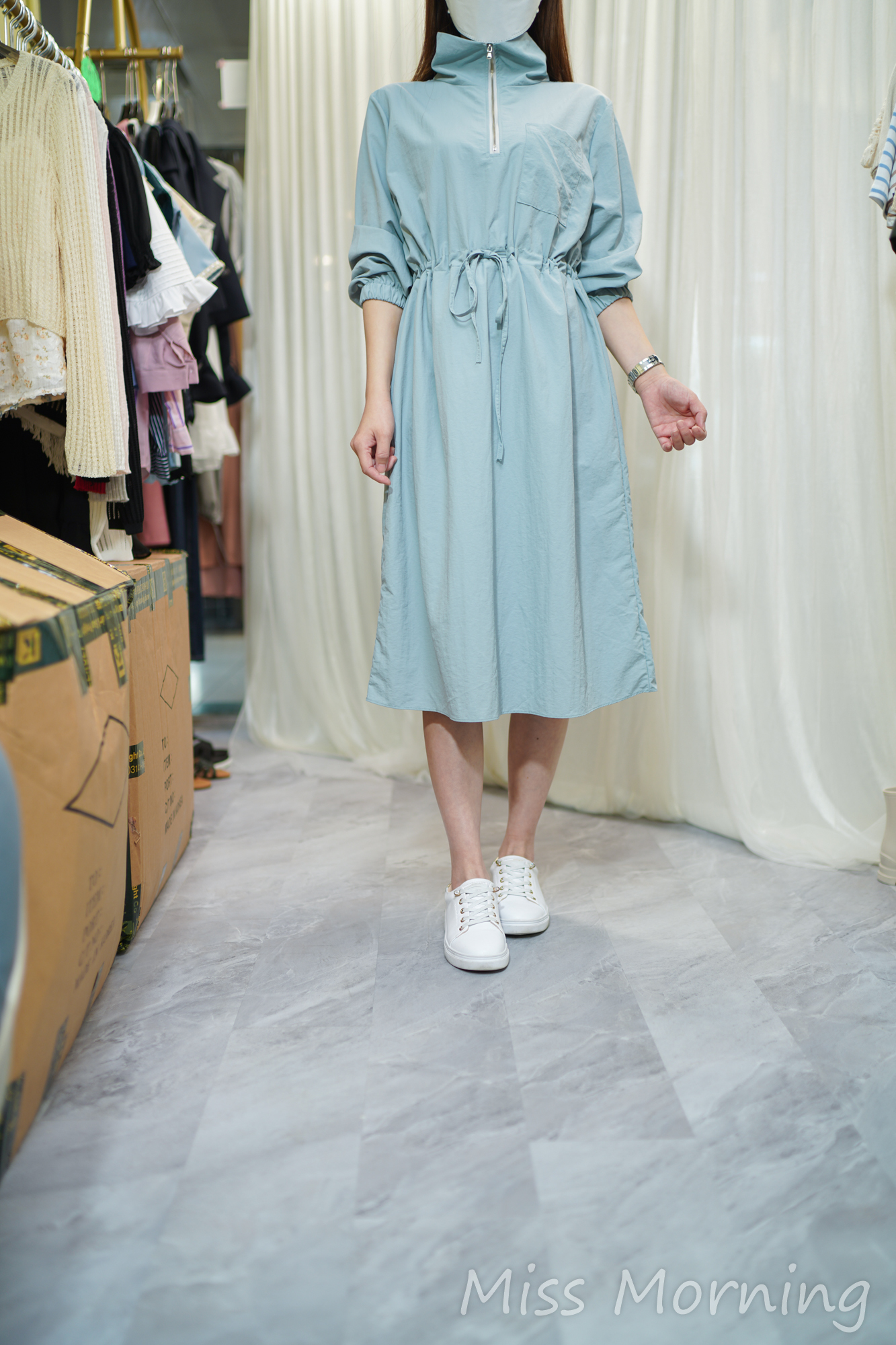 風衣面料連身裙(14070)(一口價)