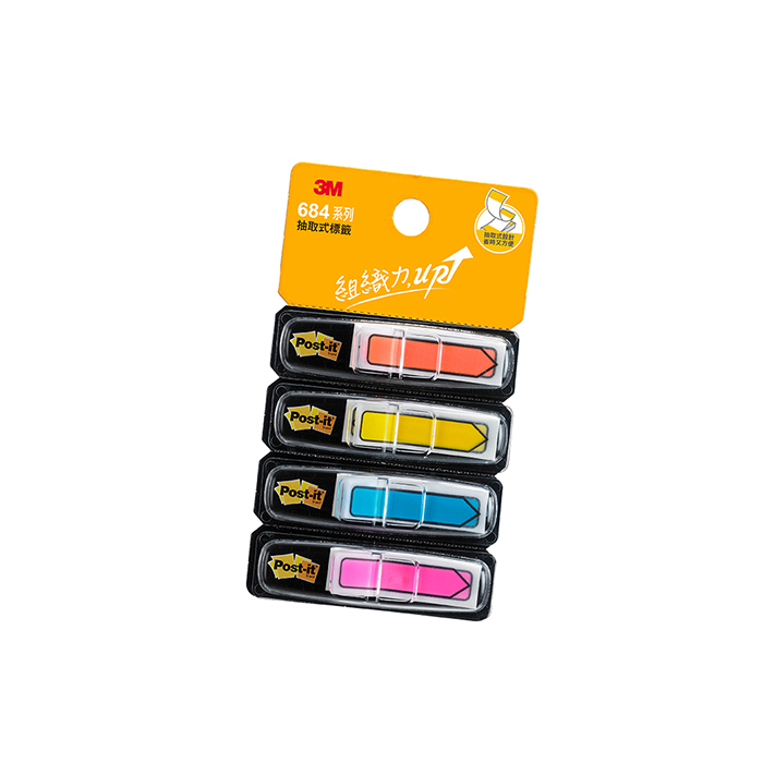 3M 可再貼抽取式箭頭標籤 22張/色,4色/包 【684-4】