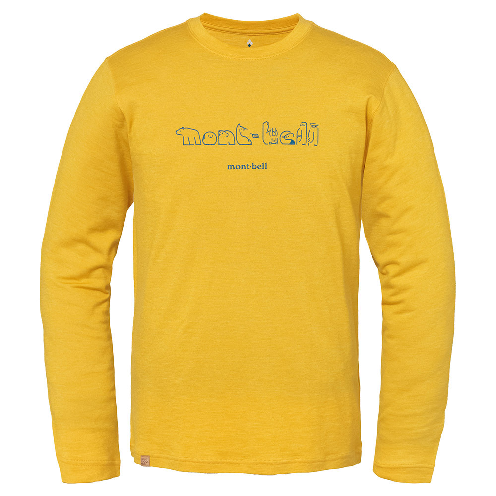 montbell: 美利奴羊毛 Merino Wool Plus Light Long Sleeve T Men's Northern Animal Logo