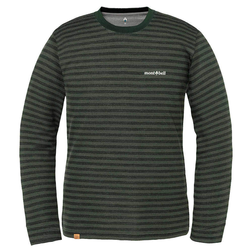 montbell: 美利奴羊毛 Merino Wool Plus Striped Long Sleeve T Men's