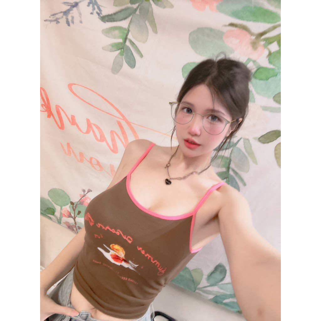 邱比特撞色細肩帶小背心