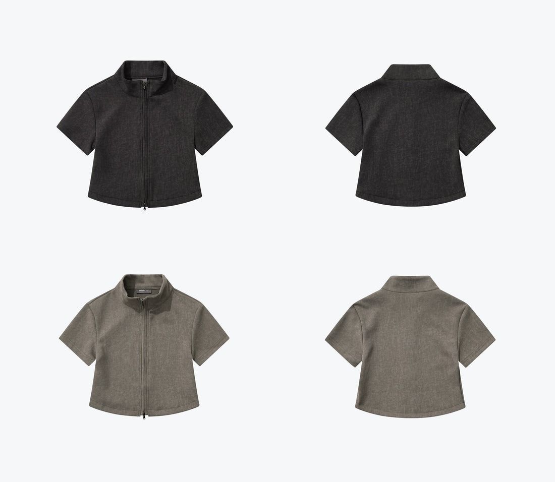 SENSE Washed Zip-Up Shirt
