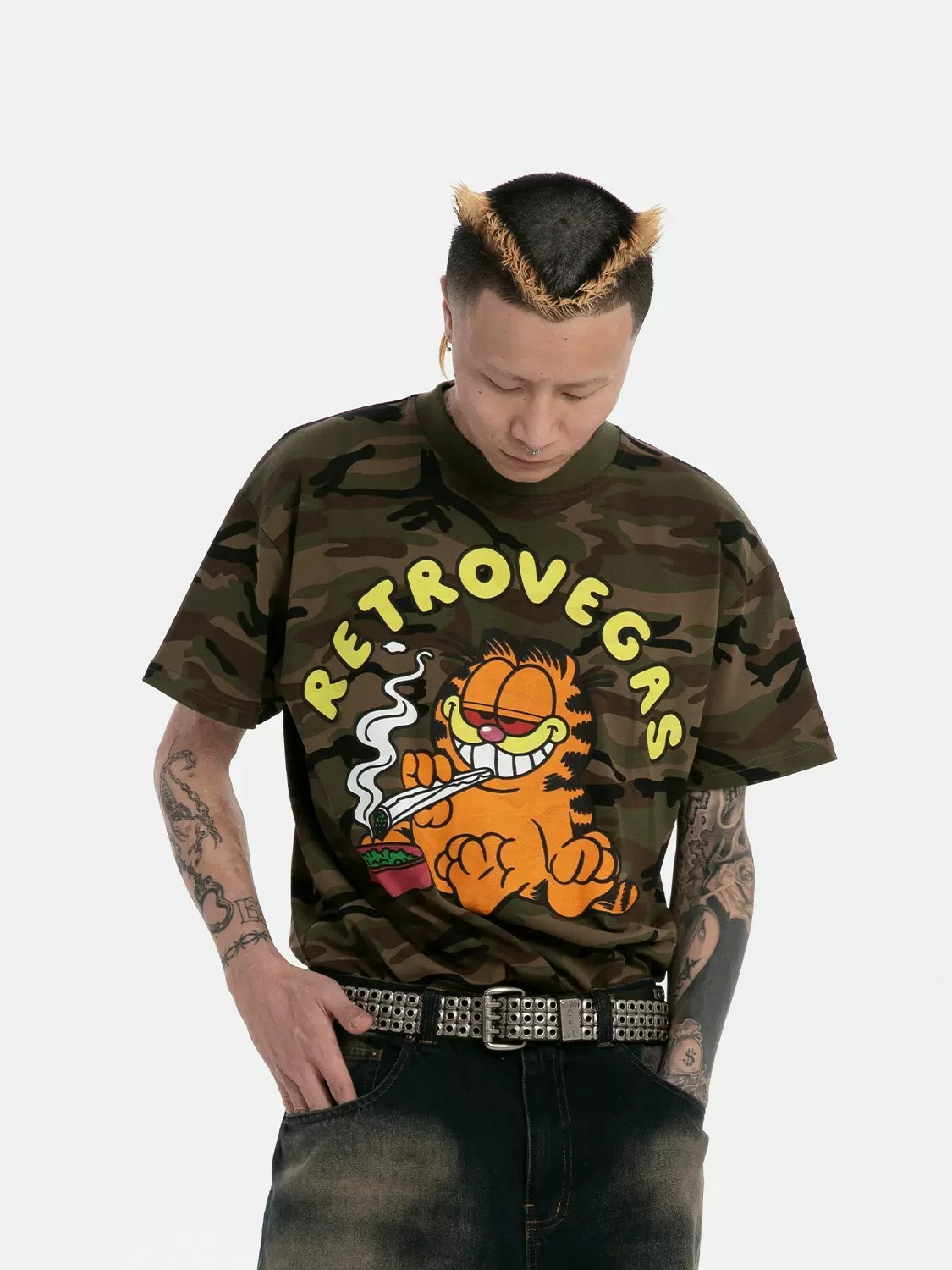 RTVG 420系列 加菲貓 迷彩短袖 T