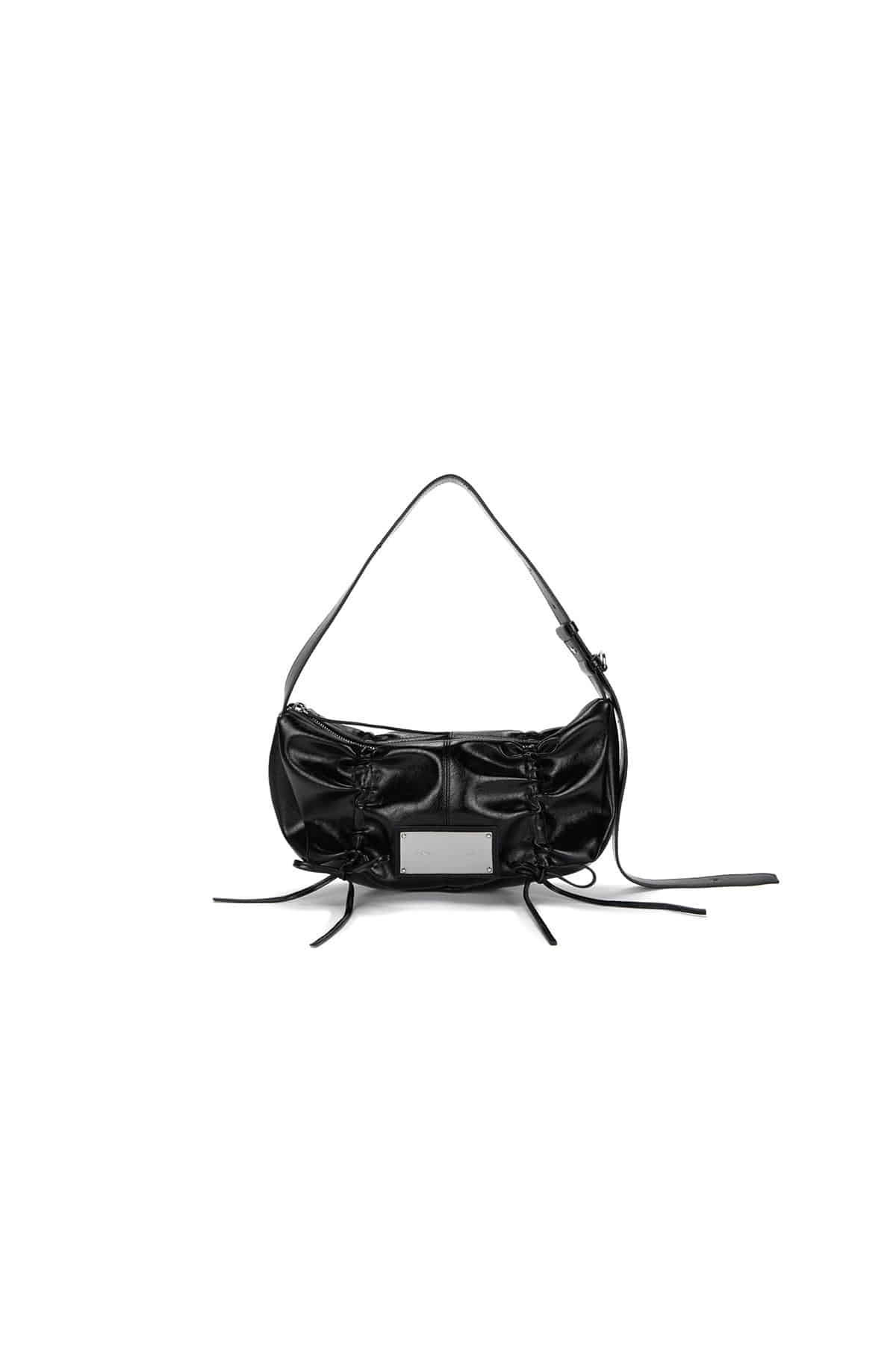Matin Kim 】ෆ🫧 HALF SHIRRING RIBBON ROUND BAG (MK010)