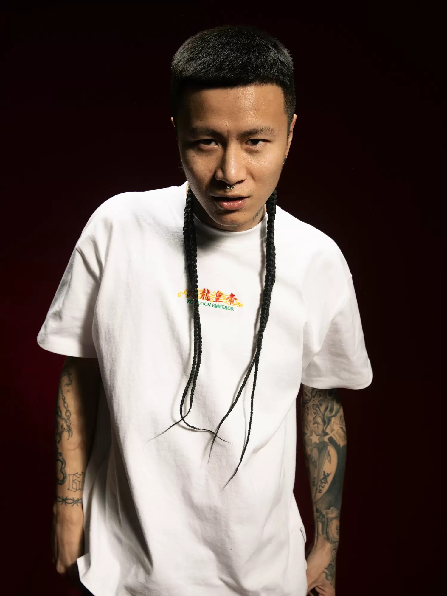 RTVG 九龍皇帝龍年限定款 文字刺繡 白色短袖 T