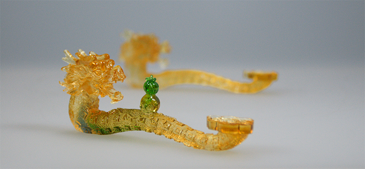 鹿港窯禮品館 招財納福 居家必備琉璃龍如意