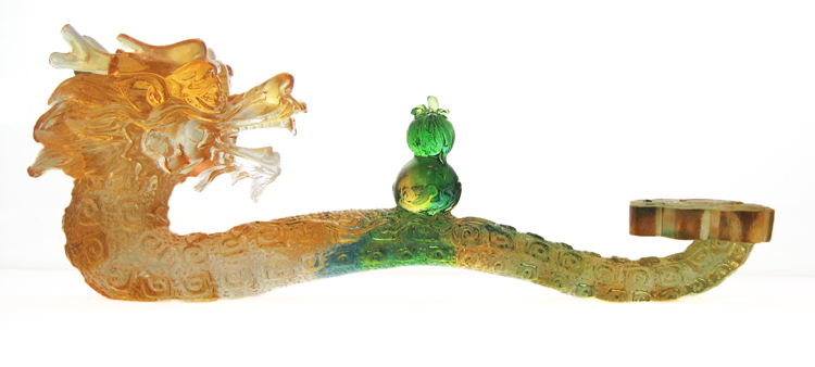 鹿港窯禮品館 招財納福 居家必備琉璃龍如意