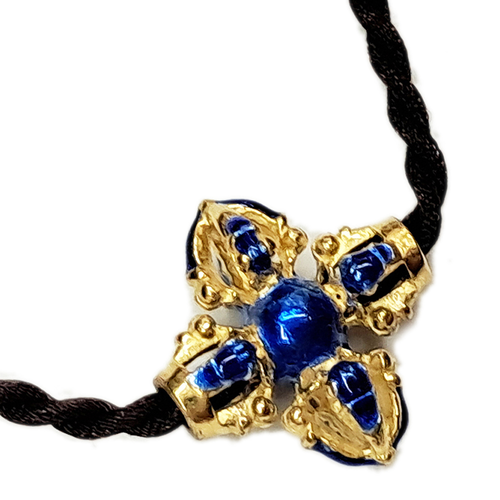 十字杵{純銀}染藍&黑繩項鍊【十方】142404