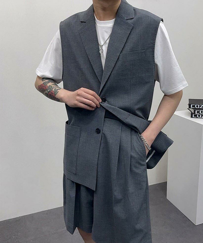 淨色西裝背心褸 Crunky_youth-058V