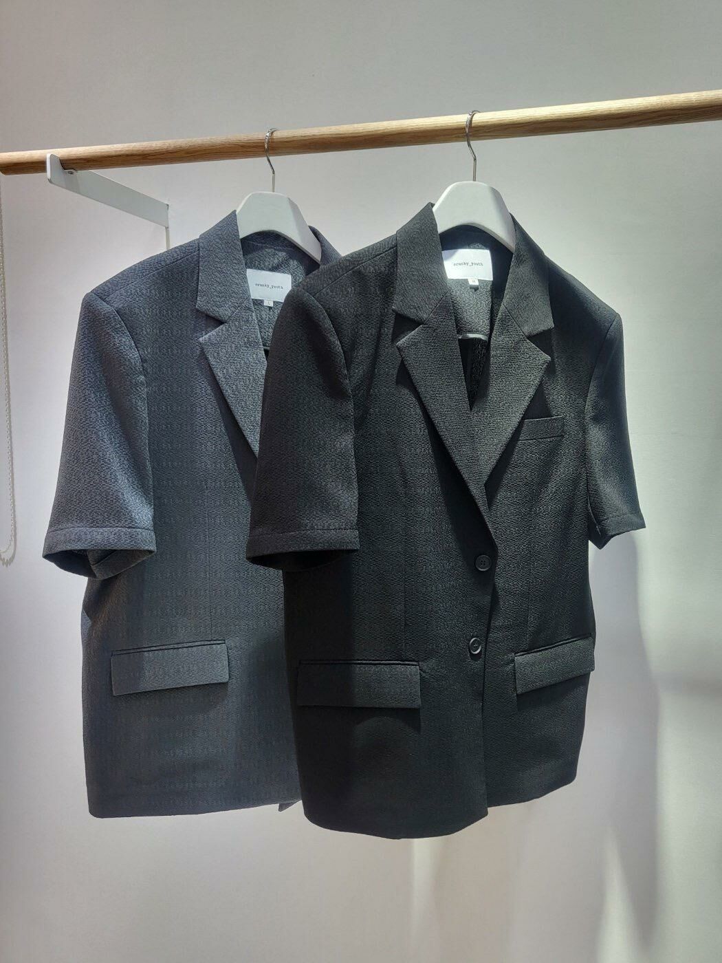 淨色短袖西裝褸 Crunky_youth-059JK