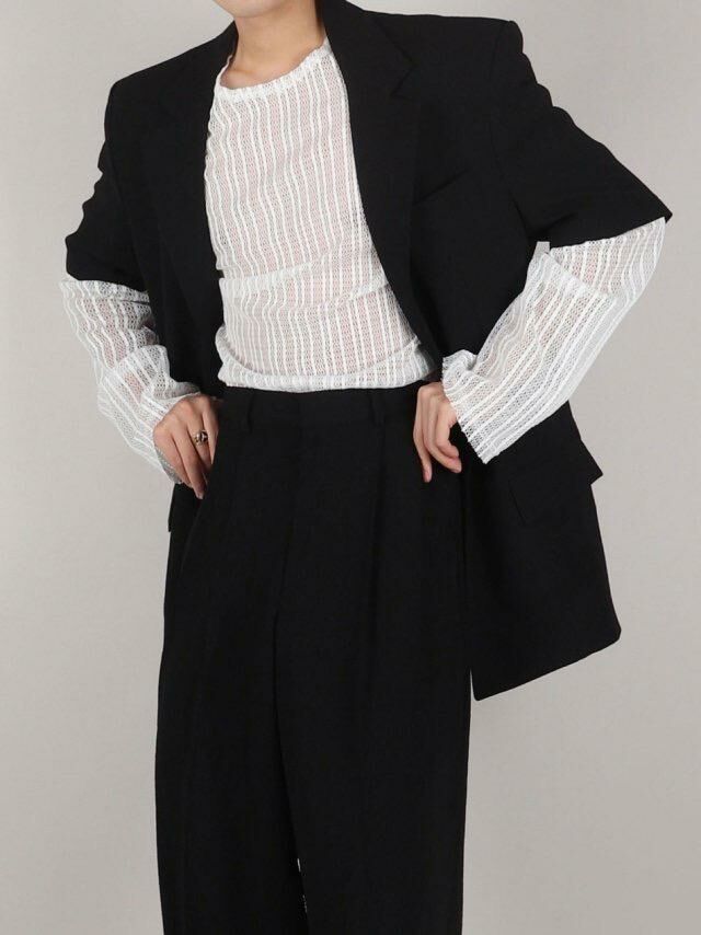 淨色短袖西裝褸 Crunky_youth-059JK