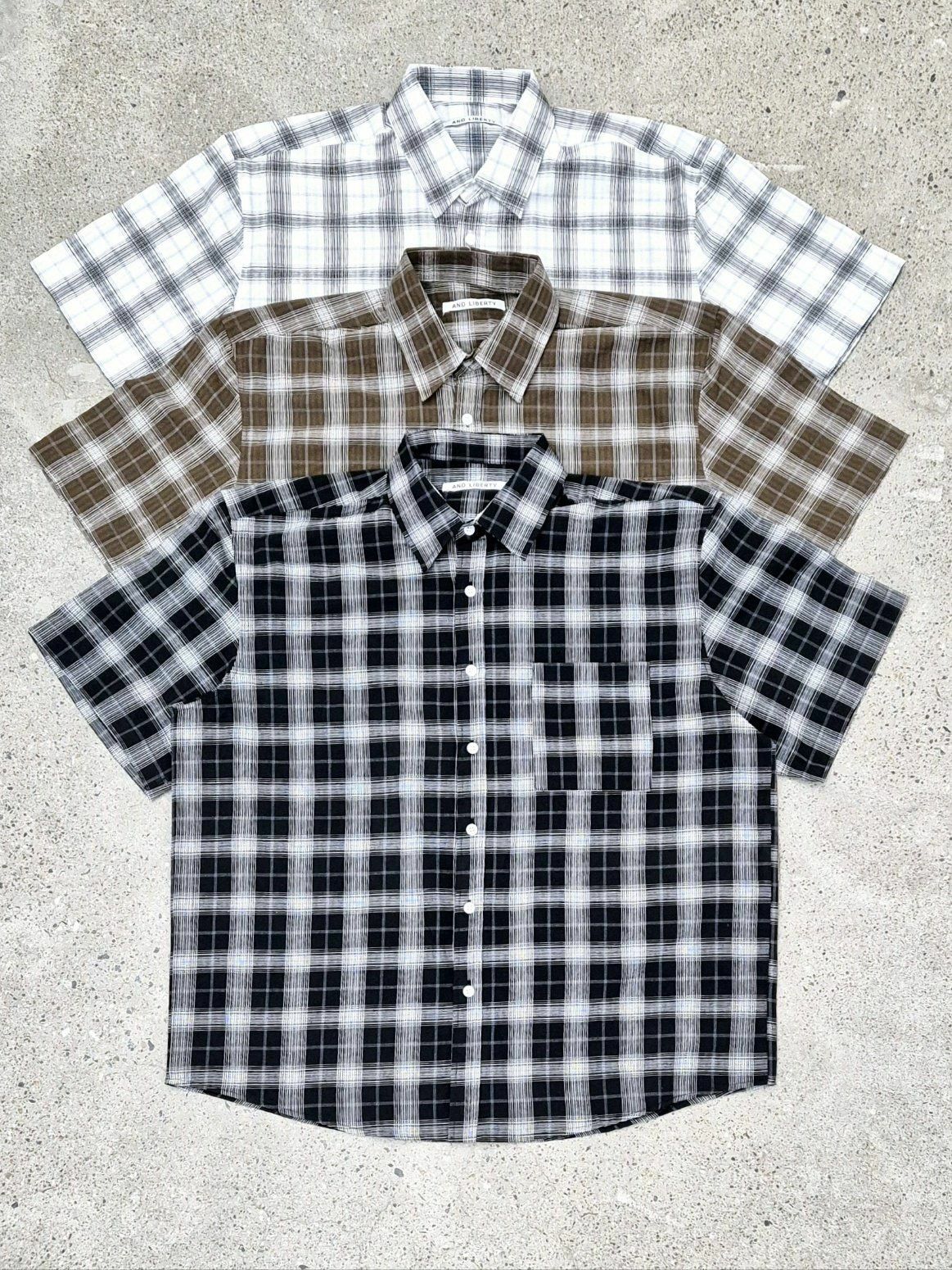 格仔短袖恤衫 And Liberty-035S