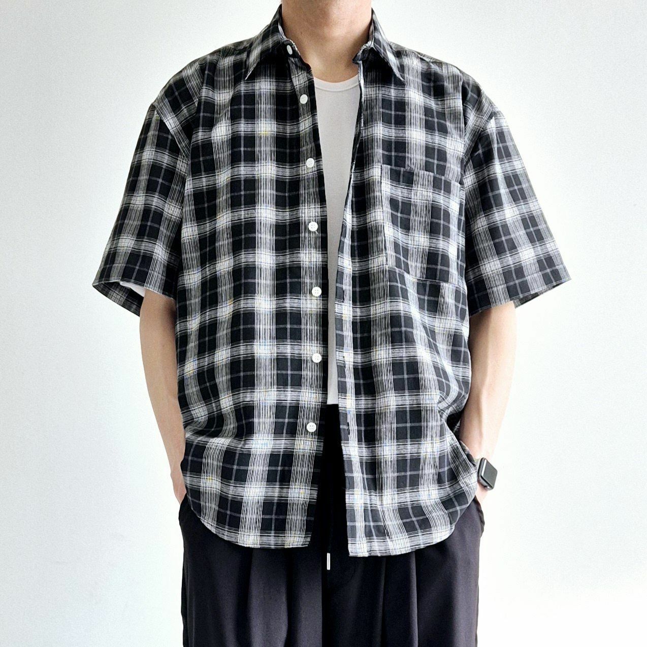 格仔短袖恤衫 And Liberty-035S