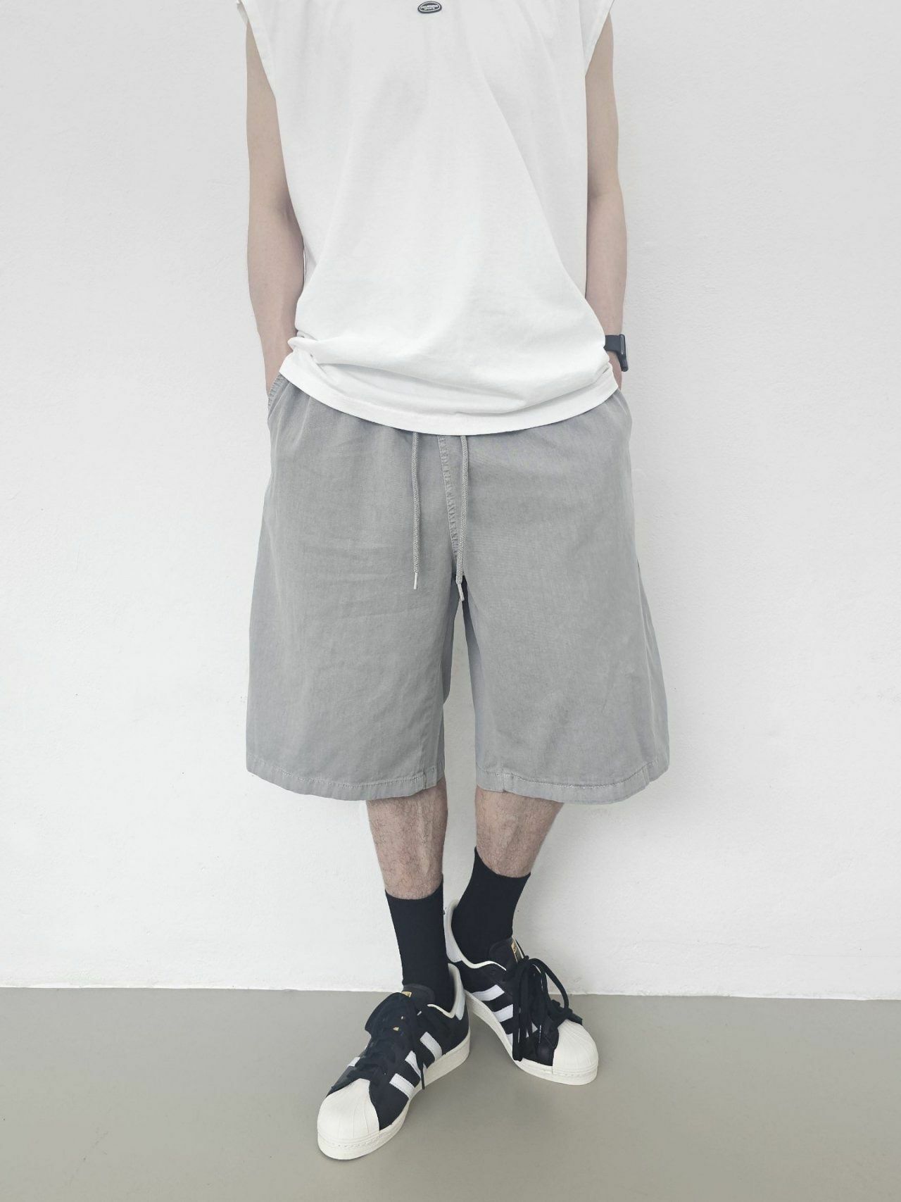 洗水淨色短褲 Floor&co-019P