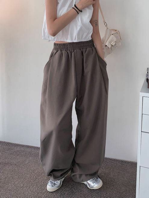 淨色可束腳鬆身褲 P2935