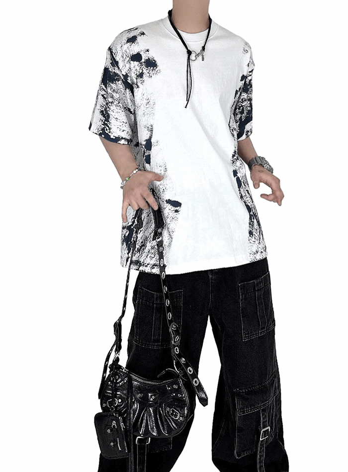 側邊滾筒塗色短袖T恤