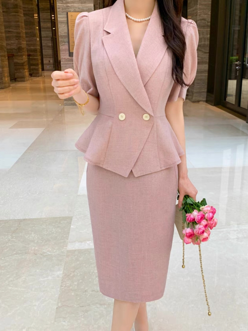 Jasmine 溫柔花瓣西裝裙 [ 4色 / S,M,L ]