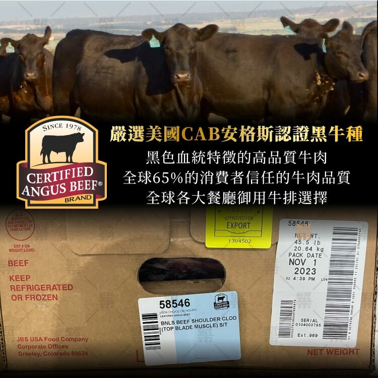 嚴選美國CAB認證安格斯牛