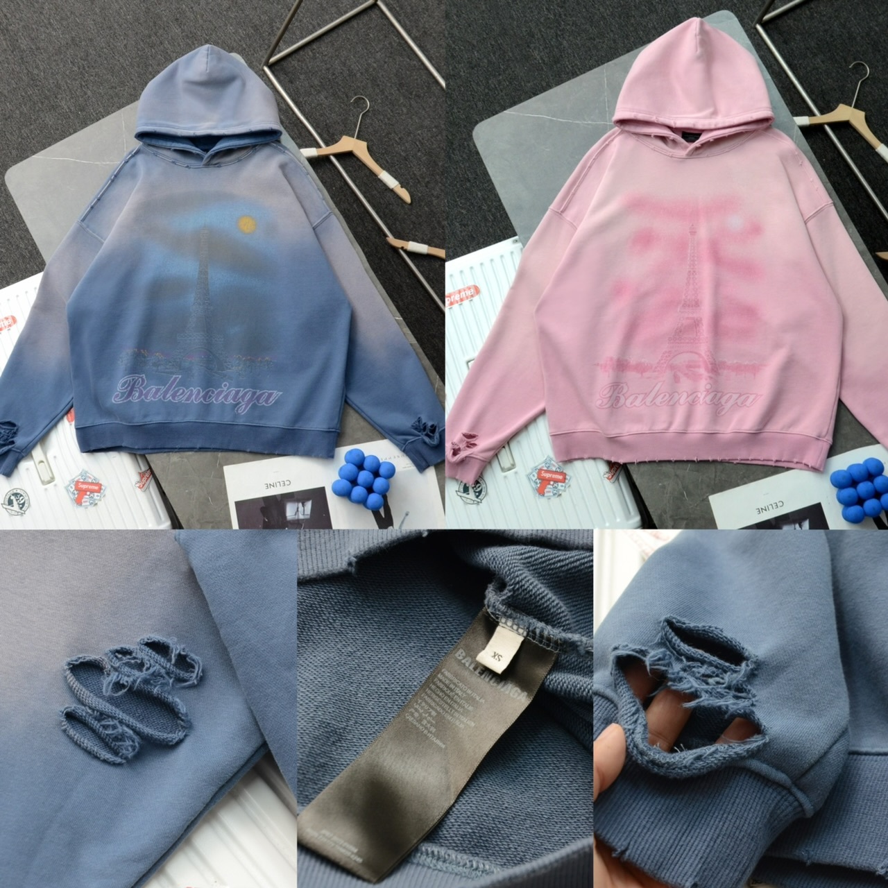 Bal*enciaga 漸變色破舊洗水衛衣 -2401269