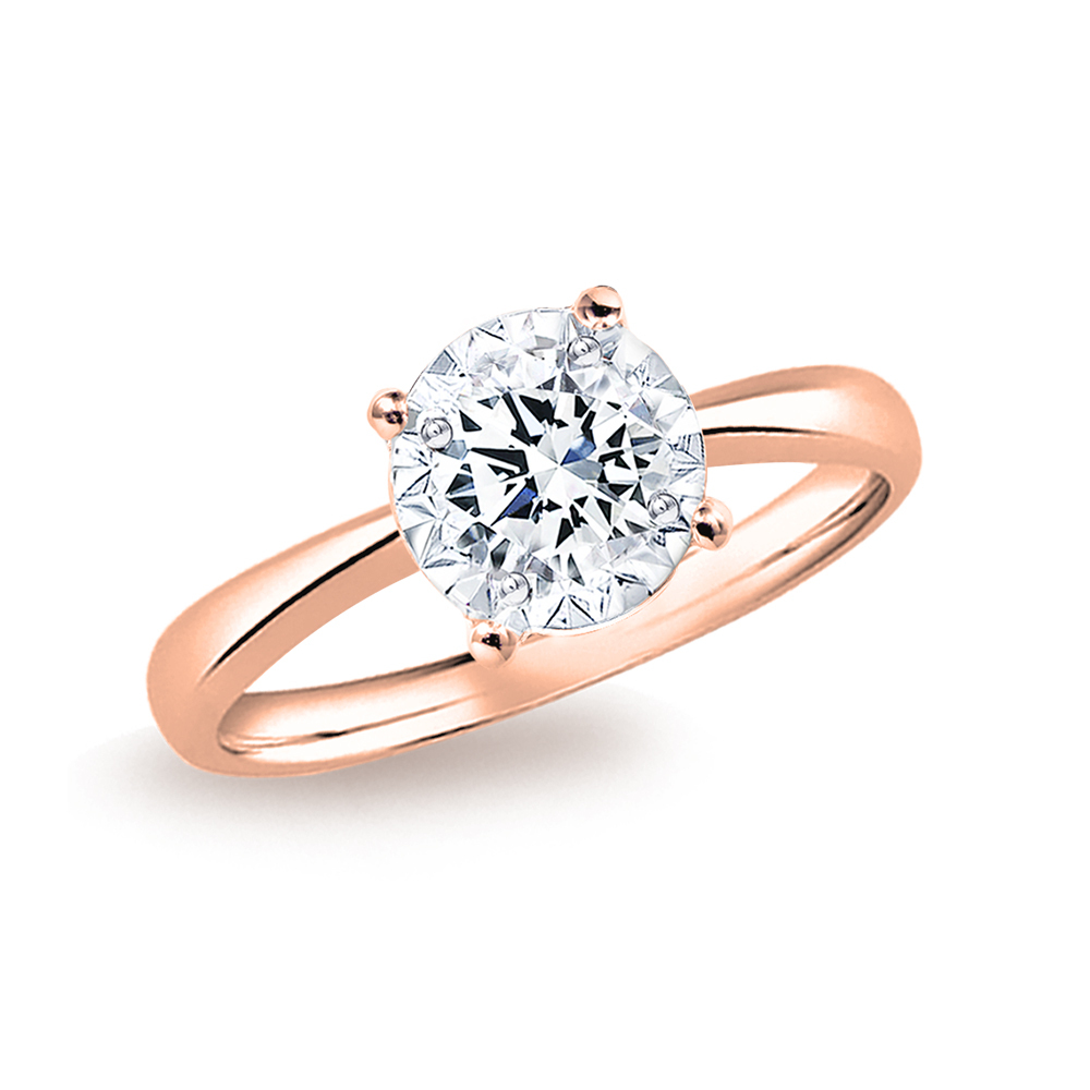 50分18K金玫瑰金光芒鑽石戒指