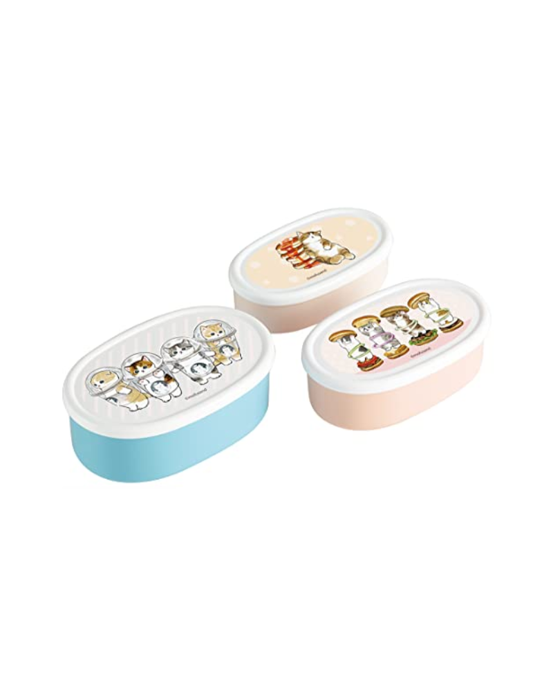 Skater mofusand 橢圓形食物盒 3枚入