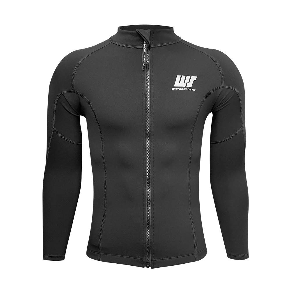 1mm 中性高領短纖抓毛游泳保暖夾克 - 黑