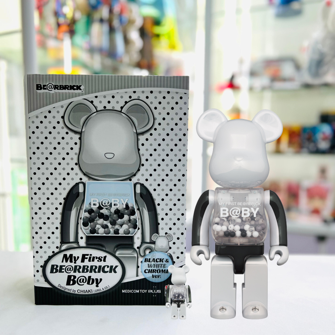 100%+400% MY FIRST BE@RBRICK B@BY BLACK & WHITE CHROME Ver