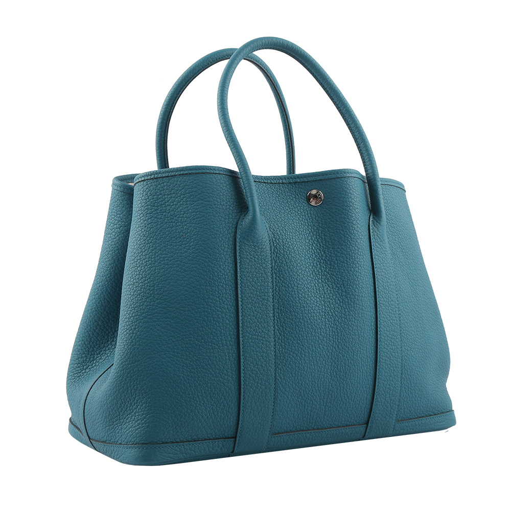 【Hermès】Garden Party 36cm 銀釦牛皮手提包