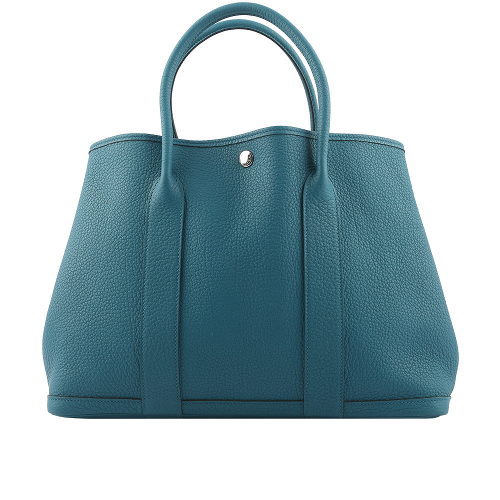 【Hermès】Garden Party 36cm 銀釦牛皮手提包